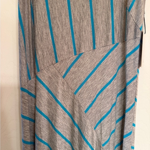 Calvin Klein Striped Gray and Blue full length Maxi Dress NWT - Picture 3 of 8